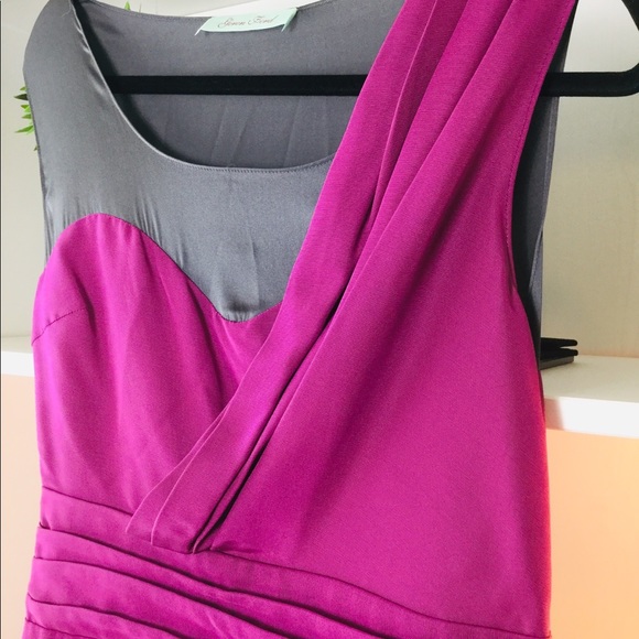 Geren Ford, 100% Silk, Purple/Gray Dress - Picture 7 of 7